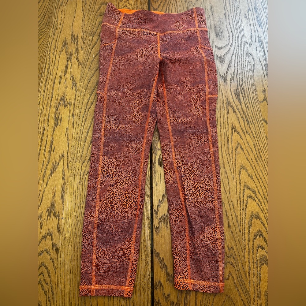 Lululemon Wunder Train High Rise 25” Crackle Glaze Orange 8